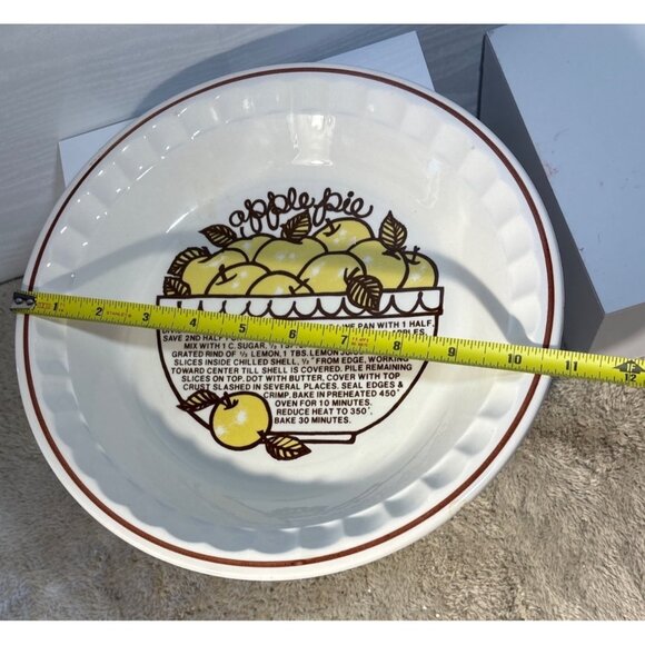 Apple Pie Recipe Plate Sunnycraft Sunstone Pie Baker 10.5" Korea - Picture 8 of 8